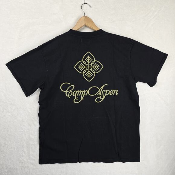 Camp Aspen Snow Leaf T- Shirt Mens Size Large Black NWT Streetwear - Picture 6 of 8